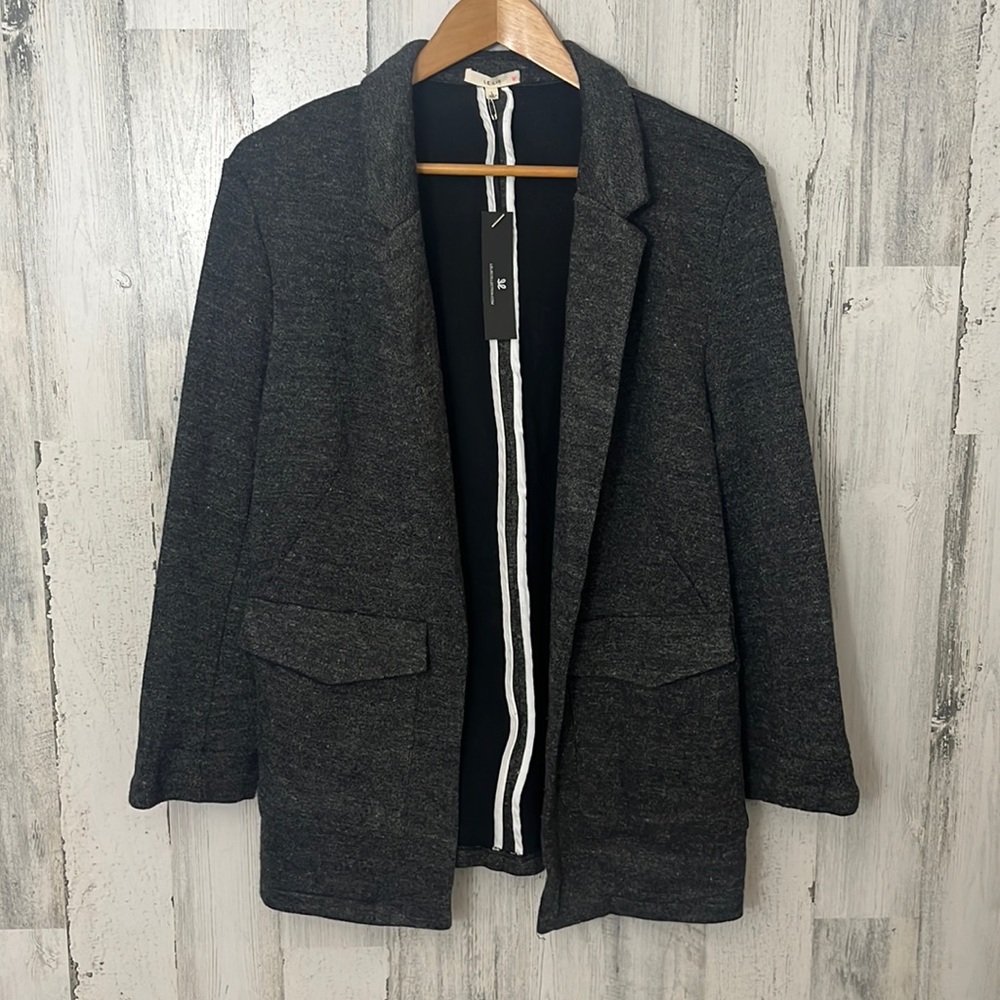 Women's Charcoal Knit Blazer Jacket - Unbranded